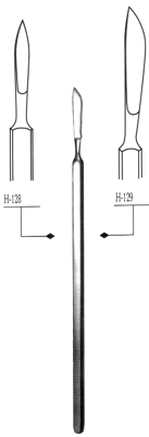 Нож для рассечения фистул брюшистый Нлб 195х30 (Н-129)